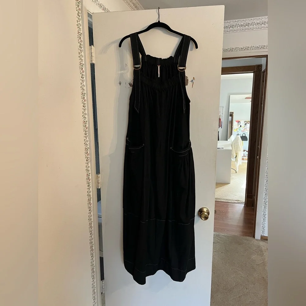 Free People Black Machu Barrel Midi Dress - Picture 5 of 13